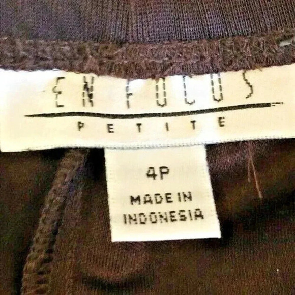 EN FOCUS Women Sleeveless Knee Length Empire Waist Brown Beige Dress Size 4P - Picture 11 of 12